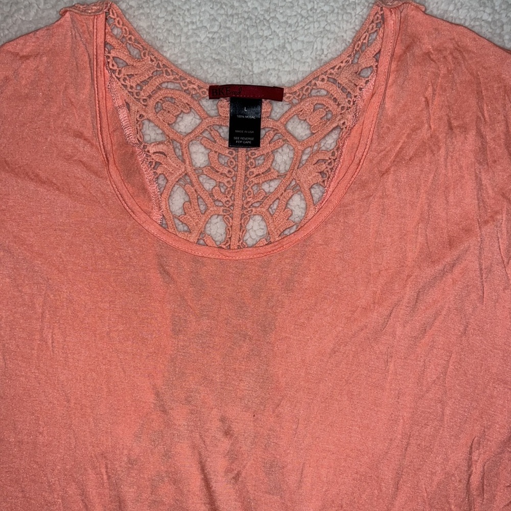 BKE Red short sleeve shirt size large Peach - Picture 2 of 4
